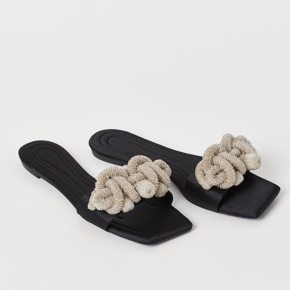 Re-stocked H&M Satin Beaded Slides - Picture 8 of 9